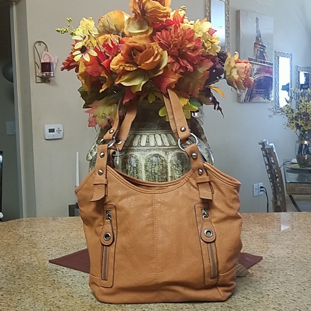 Camel colored purse